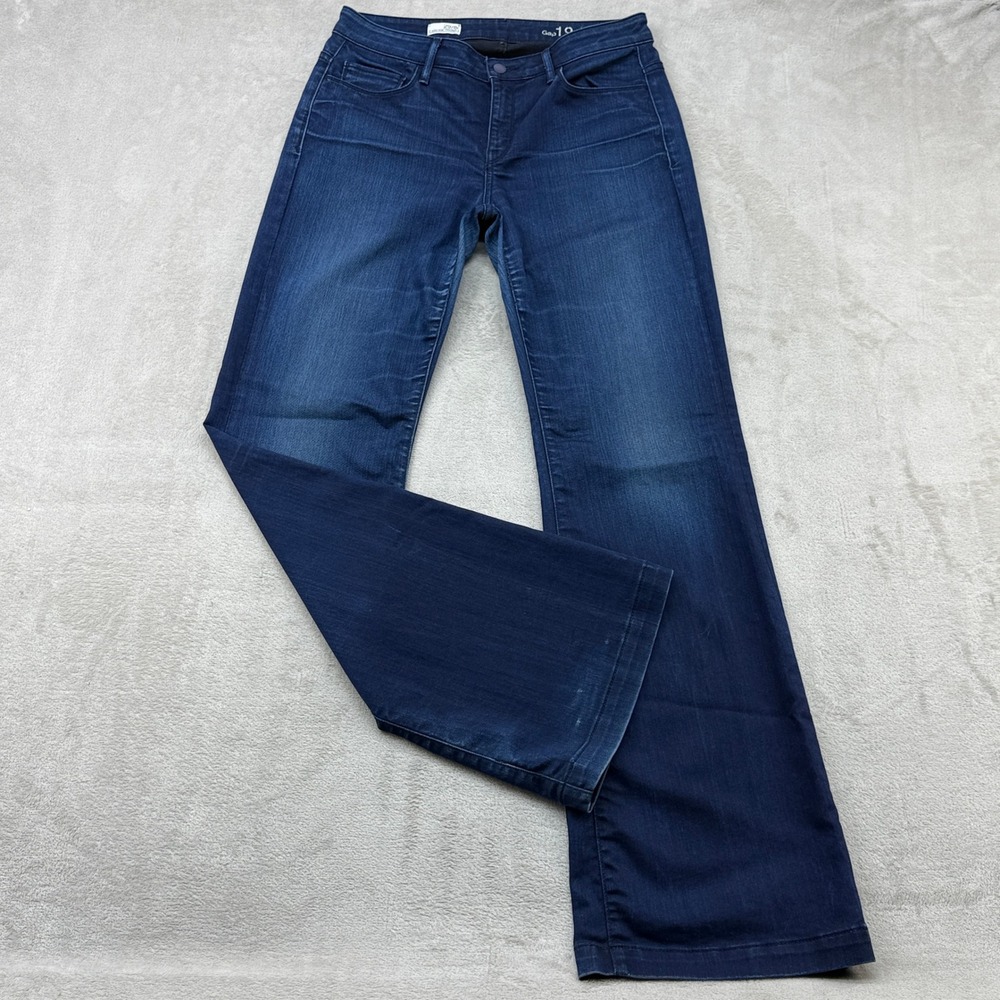 Gap 1969 High Rise Trouser Jeans Womens 29 Dark High Rise Mojave Wide Leg Flare